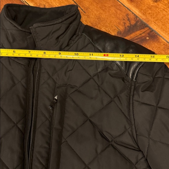 Polo Ralph Lauren Women’s quilted jacket Black with leather detail size PM - Picture 7 of 9